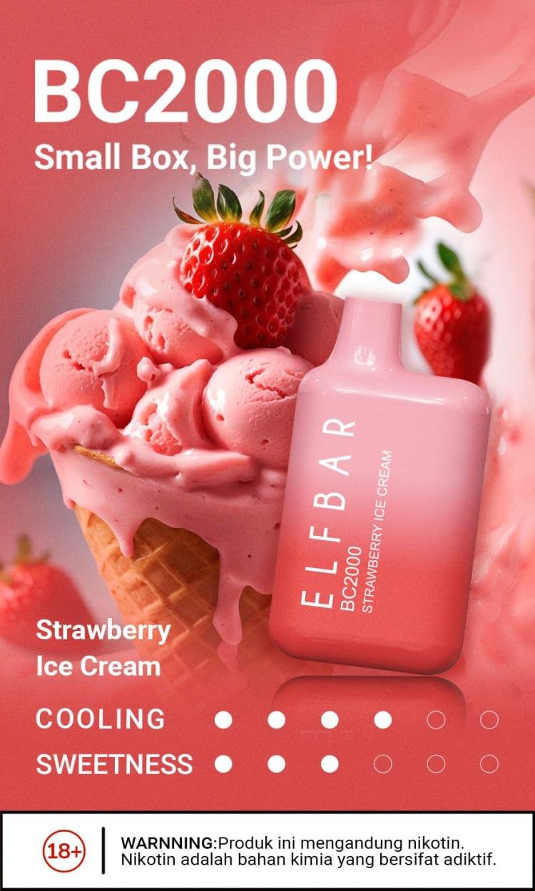 ELFBAR BC 2000 STRAWBERRY ICE CREAM